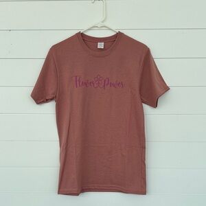 Flower Power Graphic Tee - Dusty Rose